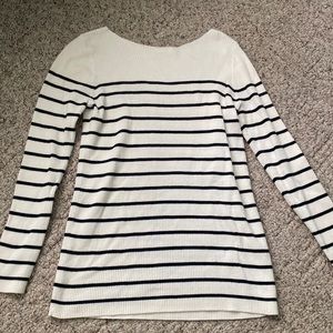 Gap Scoopneck white & black striped sweater